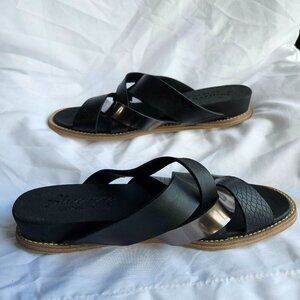 Skechers‎ Women's Black and Bronze Luxe Foam Sandals